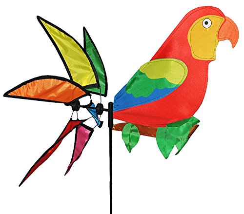 XL Windrad / Windspiel - " Vogel Papagei - Ara " - mit Spieß 144 cm - auch als Windrichtungsanzeiger - wetterfest & wasserfest - UV beständig - Windmühle Windräder - für Außen Windspiele Vögel bunter Papageienvogel Paradiesvogel - Tierfigur