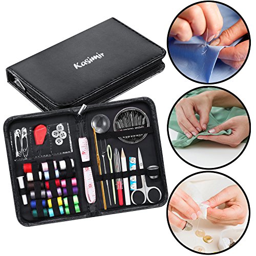 Nähset Kasimir 42 Premium Nähzubehör in a Mini Tragetasche Perfekte Zubehör für Anfänger Erwachsen Kinder Happy-Planer Zuhause Reparatur Reise und Notfall(Schwarz) - 4