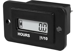 NINE-RONG Jayron Compteur Horaire Numérique LCD Rectangulaire AC 86-230V Réinitialisable sans Batterie,pour Petit Moteur Quad Bike Moto Tondeuse à Gazon Motoneige Motocross Tronçonneuse