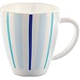 Larah by BOROSIL Blue Strip 390 ml Mug, Microwave Safe, Chip Resistant, Blue & White (Opalware)