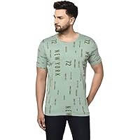 Tfortees Men's Cotton Round Neck Half Sleeve Printed Tshirt