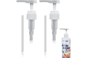 YUEJIESELECTED 2 pezzi pompa dosatrice 500 ml sciroppo per Best Body Nutrition, 30 mm, dispenser dosatore sciroppo, erogatore di sciroppo, erogatore di pompa, testa pompa per 28/410, contenitore filettato (1/2L)