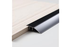 Trimold aluminiumgolvövergångsList, lämplig för dörröppningar, tröskel, ramp, kakel, laminatplankor, överbryggar höjdskillnaden mellan 5–12 mm (0,9 m x 43 mm, mattsvart)