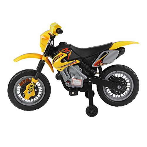Homcom® Kinderauto Kinderwagen Elektroauto Kinderfahrzeug Kindermotorrad Quad Elektroquad Kinderquad Elektromotorrad (Motorrad/gelb)
