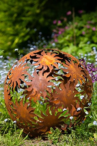 Dekokugel, Rost Ø 40cm, Sonne - 3