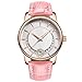 Produktbild RUIMA Feine diamantbesetzte Temperament Quarz Damenuhr Ledergürtel wasserdicht Gezeiten Damenuhr Mode Uhr (Farbe : Rosa)