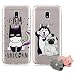 Produktbild 2X Handy Silikonhülle für Samsung J330 Galaxy J3 (2017), Stoßfest Schutz Tasche Weich TPU Gel Bumper Etui Dünn Cover Case (Hund Batman) Kratzfest Anti Fingerabdruck, mit 2 Tier Kable