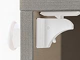 MYTK 8+2 Magic Lock, magnetisches Schrankschloss als Kindersicherung, Montage ohne Bohren und Schrauben (8 Schlösser mit 2 Schlüssel Weiß) - 3