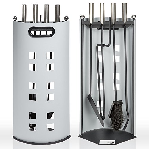 TecTake® 5 teiliges Kaminbesteck Kamingarnitur Kaminwerkzeug Kaminset mit Edelstahlgriffe