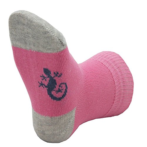 Little Grippers Pink Grey Contrast Heel 6-12 months Baby Socks with Stay On Technology