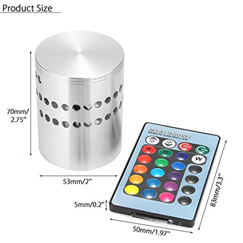 Preisvergleich Produktbild Providethebest Spiral Aluminium LED Wandleuchte Hauptdekoration Schlafzimmer Wohnzimmer Decke Flur Veranda 3W Atmosphären-Lampe RGB buntes Licht mit Fernbedienung