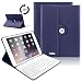 Produktbild iPad Tastatur-Hülle für iPad 2018(6. Generation), iPad 2017(5.Generation), iPad Pro 9.7, iPad Air& Air 2-360 Grad Drehung, Abnehmbare Leise Tastatur - Ultra Slim Case -QWERTZ Layout (Dunkelblau)