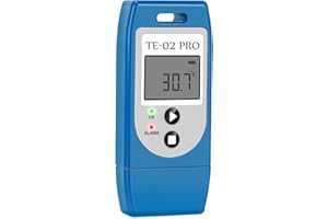 THERM LA MODE ThermElc TE-02Pro Registrador de Datos de Temperatura Reutilizable, Alerta de luz LED, MKT, de -30 a +60 °C e Informes de Datos CSV PDF, Adecuado envío de Cadena de frío Sensible a la Temperatura