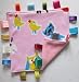Baby taggie security blanket, taggy baby comforter -Pink farm