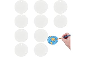 BENECREAT 30 pieza de Papel de Espuma para Pintar, Papel con Textura de Espuma Instantánea Y Redondo de 80mm,Textura de Espuma En Blanco para Pintura Acrílica 3D, Suministros para Manualidades Y Arte