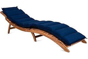 Deuba Coussin pour Chaise Longue rembourré Bleu 7cm d'épaisseur avec lanières Coussin pour transat Bain de Soleil