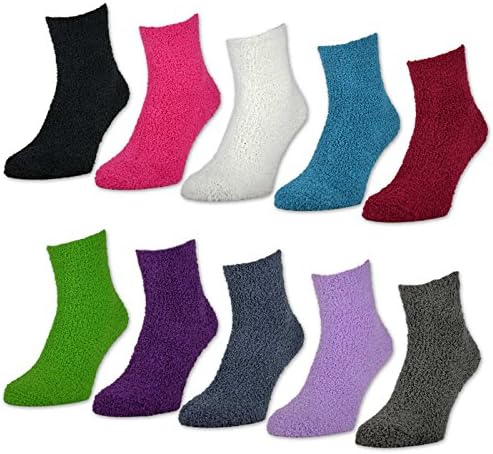 6, 12, 20 pairs of ladies cuddly socks, uni bed socks, for the house. - Multicolour - 2 - 8