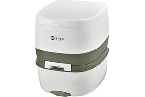 Berger WC portatil | WC quimico portatil para camping | Baño portatil | Accesorios camper, accesorios camper para furgonetas o para autocaravana | Water portatil gris, con depósito de residuos, 130 kg