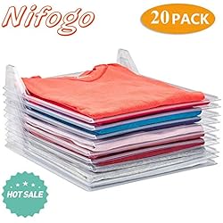 Nifogo Organiseur de Vêtements Placards - Chemise Fichier Rangements - Taille Standard (20 Pieces)