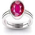 JAGDAMBA GEMS Super Quality Burma Ruby Stone 11.25 Ratti with Lab Tested Certified untreated Unheated Natural Manik Gemstone manikya Adjustable Ring for Women and Men