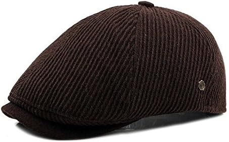 Winter Mens Flat Cap Style Tweed Irish Warm Hat (4 Colors 56-60cm) NO-B03 (Brown)