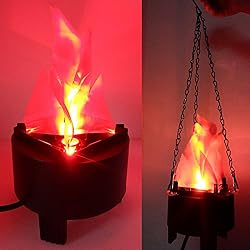 Simulation Fire lumière LED flamme Faux artificielle 3d Flamme Feu de camp Décoration pour Halloween, Noël, festival, clubs, fête et décoration de scène avec dragonne 39,6 cm/40 cm