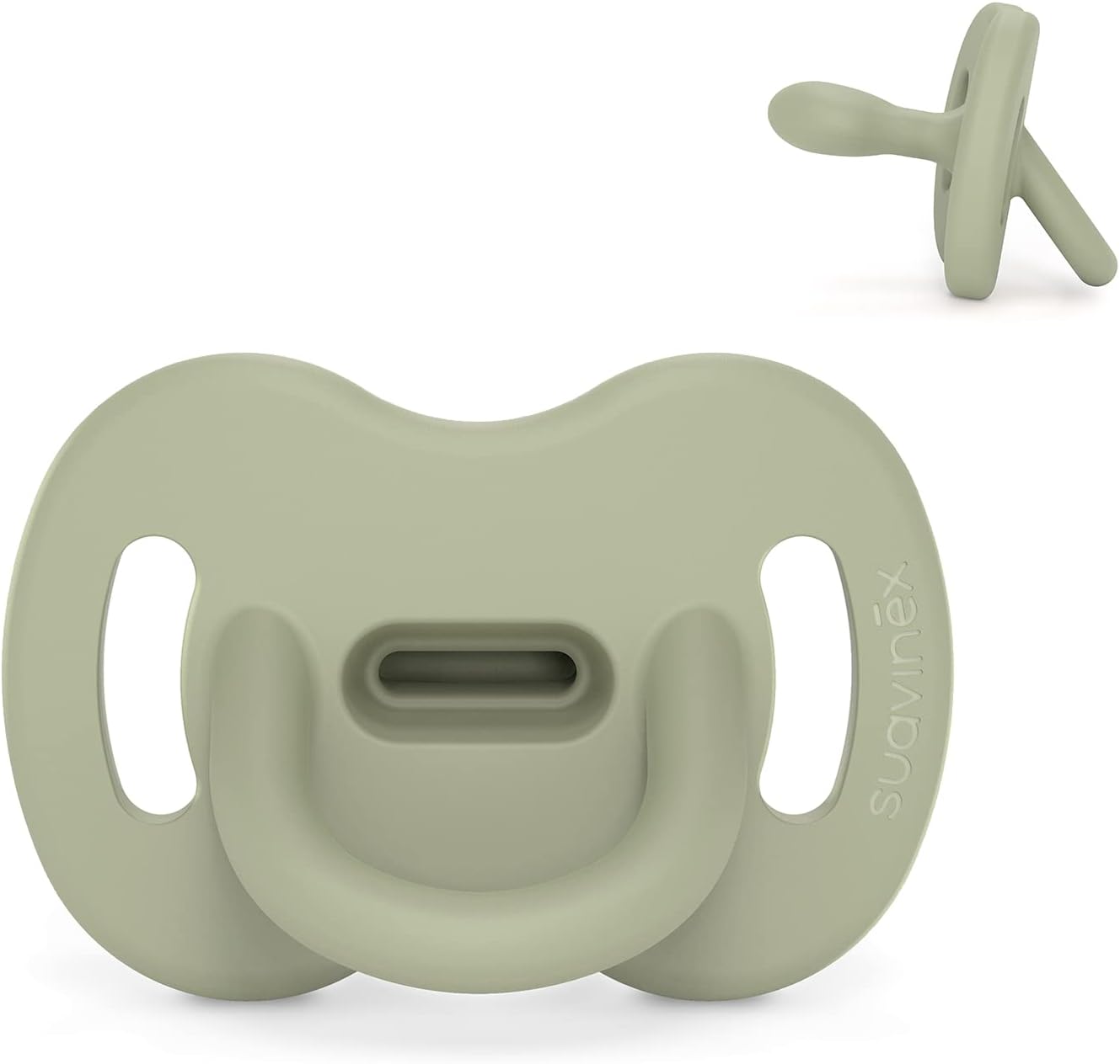 Suavinex, Sucette Tout Silicone, pour Bébé 6/18 Mois, Sucette avec Tétine Symétrique SX Pro, Réversible, Super Douce et Souple, Idéal pour Dormir. Colour Essence, Vert