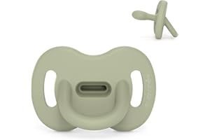 Suavinex, Sucette Tout Silicone, pour Bébé 6/18 Mois, Sucette avec Tétine Symétrique SX Pro, Réversible, Super Douce et Souple, Idéal pour Dormir. Colour Essence, Vert