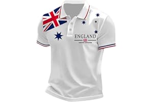 NNGOTD Mens Union Jack Polo Shirts United Kingdom Britain England Flag Print Short Sleeve Collared Button Down Golf Shirt Summer Regular Fit Plus Size T-Shirt Holiday Clothes for Men UK