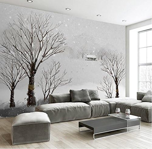 Huangyahuimodern Minimalist 3D Hand-Painted Black And White Forest Tv, Wall Murals, Nordic Film And Television Wallpaper, Living Room, Bedroom Wallpaper-350Cmx245Cm