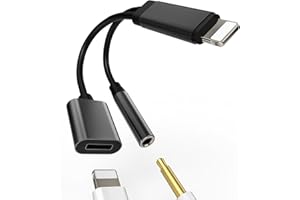 ZOYUZAN Adattatore 3,5mm Jack Cuffie Rapida Ricarica per iPhone 2in1 Accessori Aux Cavo Cuffiette Sdoppiatore Lightning Auricolari Spinotto Headphone per Apple 14 13 12 11 Pro Max 7 8 Plus X XR per iPad Air
