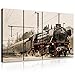 Produktbild Welt-der-TräumeWANDBILD SET CANVASBILD SET Wandbild Leinwandbild Kunstdruck Canvas | Dampflokomotive | S7 (120cm. x 80cm. (4x30x80)) | Canvas Picture Print PS11388S7-MS | Dampflokomotive Zug Transportmittel Natur Wald