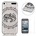 Produktbild CaseHome Silicone Gel iPod Touch 5/6 Hülle(Mit Frei HD Displayschutzfolie) Transparent Weiche Silikon Schutzhülle,Weicher Flexibel Klar Gel Silikon TPU Hülle Superdünn Stoßfest Tasche Telefon-Kasten Schutz Tasche Schutzhülle Durchsichtig Handyhülle Silikon Case Schale für Apple iPod Touch 5/6 with Unique Black Pattern Design-Mandala-Elefant