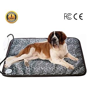 Ubei – Alfombrilla de calefacción eléctrica para Perro y Gato, Ajustable, Resistente al Agua, Cuerda de Acero antimordeduras, para Mascotas, Mantas y caseta de Mascotas Grandes (68,3″ x 18,9″)
