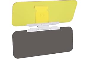 JASFYEE Sun Visor for Car, 2 In 1 Car Sun Visor are Stretchable, PVC Visor Clip Extension are Anti Glare, Sun Visor Extension for Car are Used for Daytime and Nighttime Driving