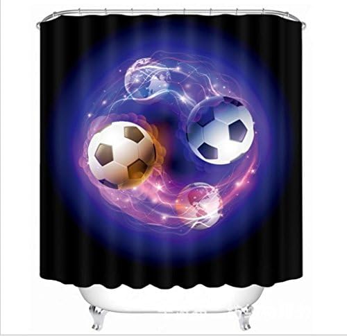The individuality of the room shower curtain 3D visual inspection of the earth with water and the pressure of soccer space Bains Downy Mildew protection of exposed to decorate , 150*180 cm curtains of air