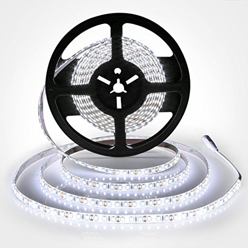 LEDMO® Kaltweiß LED Streifen, 5 Meter läng Wasserdicht Flexible lichtband mit 600 LEDs (SMD2835), für den Innenraum und Halb-außenraum Balkon. - 2