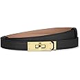 LumiSyne Women Skinny Leather Belt Classic Solid Color Alloy Turn Lock Ladies Adjustable Leather Belt Slim Thin Waist Belt Waistband Decorative Belt For Dresses Jeans Pants Coat