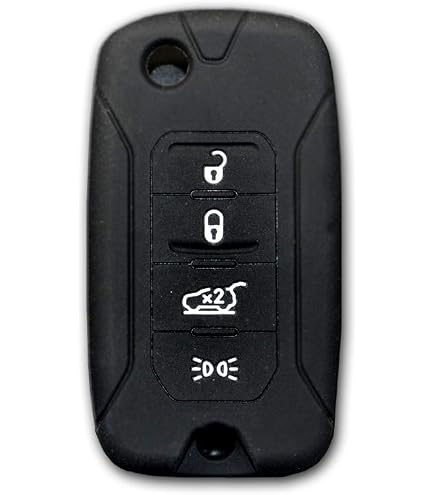 ontto Custodia pieghevole per chiave auto, adatta per Jeep Gladiator JT Sahara JLU Wrangler JL Rubicon 2018-2023, in lega di zinco e pelle, con 3 tasti A, colore nero