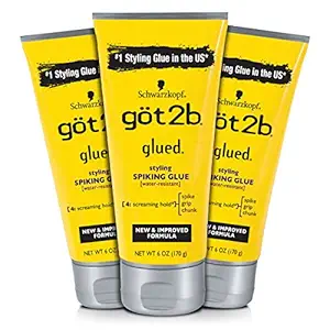 got2b styling spiking hair glue, 6 ounce, 3 count