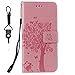 Price comparison product image SsHhUu Microsoft Lumia 950 Case, Premium PU Leather Folio Wallet Magnetic Stand Card Slot Flip Protective + Lanyard Slim Cover Case for Microsoft Lumia 950 / Nokia N950 (5.2") Pink