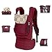 Bebamour Cotton Baby Carrier 2 in 1 Front and Back Carriers (Wine Red)