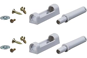 HAFELE Alusfera System di serranda per porte – Sistema Push to open - 2 unità Serranda della Porta - Mobile a Serranda Pistoni per Ante Cucina - Superiore e Inferiore – Grigio e Corto