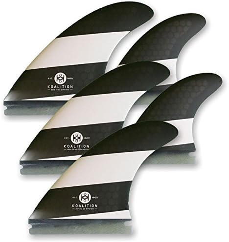 Koalition Surfboard Fins Quad Thrust L Futures Combined Quad and Thruster Set