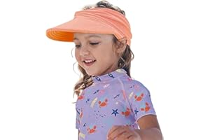 HERUAI Visor Cap Children's UV Protection, Sun Visor Girls Ponytail Beach Hat Girls Sun Hats Empty Top Baseball Cap, Sun Visor Children Breathable, Summer Hat Sun Hat Boys Girls for 1-9 Years