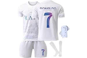 FTRGHNY Football Kits For Kids 2024/2025, Al Nassr Fc Football Kits For Boys And Aldult, Football Training Set 4-Piece 3-Piece Football Socks Shirts Shorts Kneepad Jersey Tracksuit
