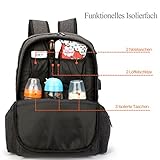 CoolBELL Baby Wickeltasche mit USB Port / Große Größe Baby Wickeltasche mit isolierte Taschen / wasserdicht Reise Knapsack / Windelhenkeltasche einschließlich Wickelunterlage und isolierte Beutel, - 3