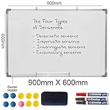 Tabla de borrado en seco magnética de aluminio. Aplicable para colgar en la pared. Ideal para usar como tablero de anuncios, también útil en la escuela, oficina, y entrenamiento, salas de reuniones y compatible con todos los marcadores de borrado en seco.