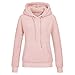 Produktbild Yazidan Damen Winter Lange Ärmel Bluse Solide Outfits Patchwork oben O Hals Sweatshirt Beiläufig Jacke Pure Farbe oberes Kleidungsstück Große Tasche Mantel Kleider Dicker T-Shirt(Rosa,2XL)