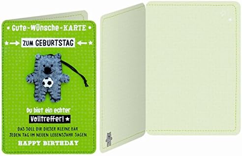 Sheepworld – Gruss &amp; Co – 90287 Folding Card No. 38 with Envelope and Felt Standing Bear Good Wishes Birthday Card – You Are A Real Message That Is You Say This Little Bear Every Day in the New Year. Happy Birthday